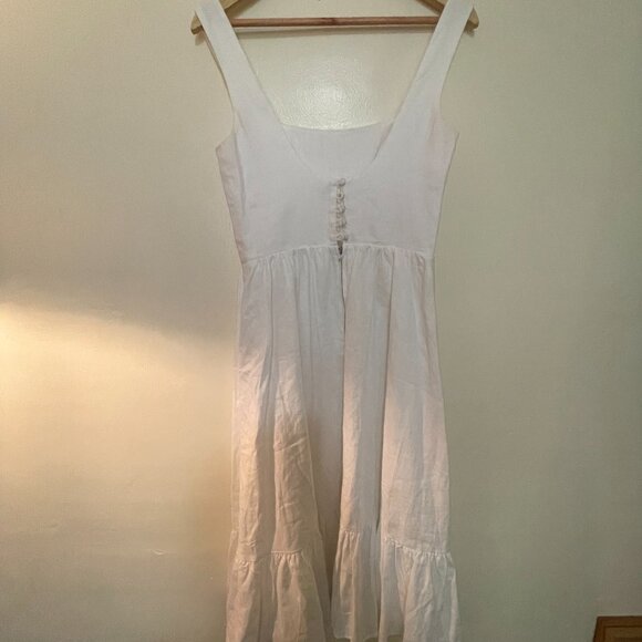 Reformation - Bucatini White Linen Dress- Size 6 - Picture 4 of 8